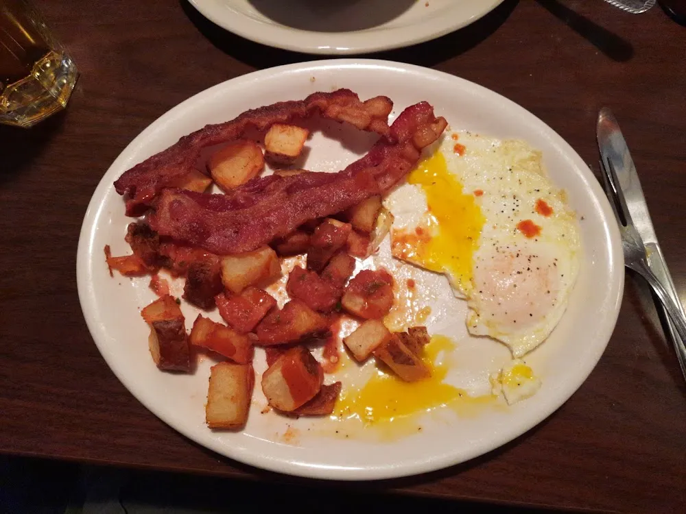 Bacon or Sausage & 2 Eggs