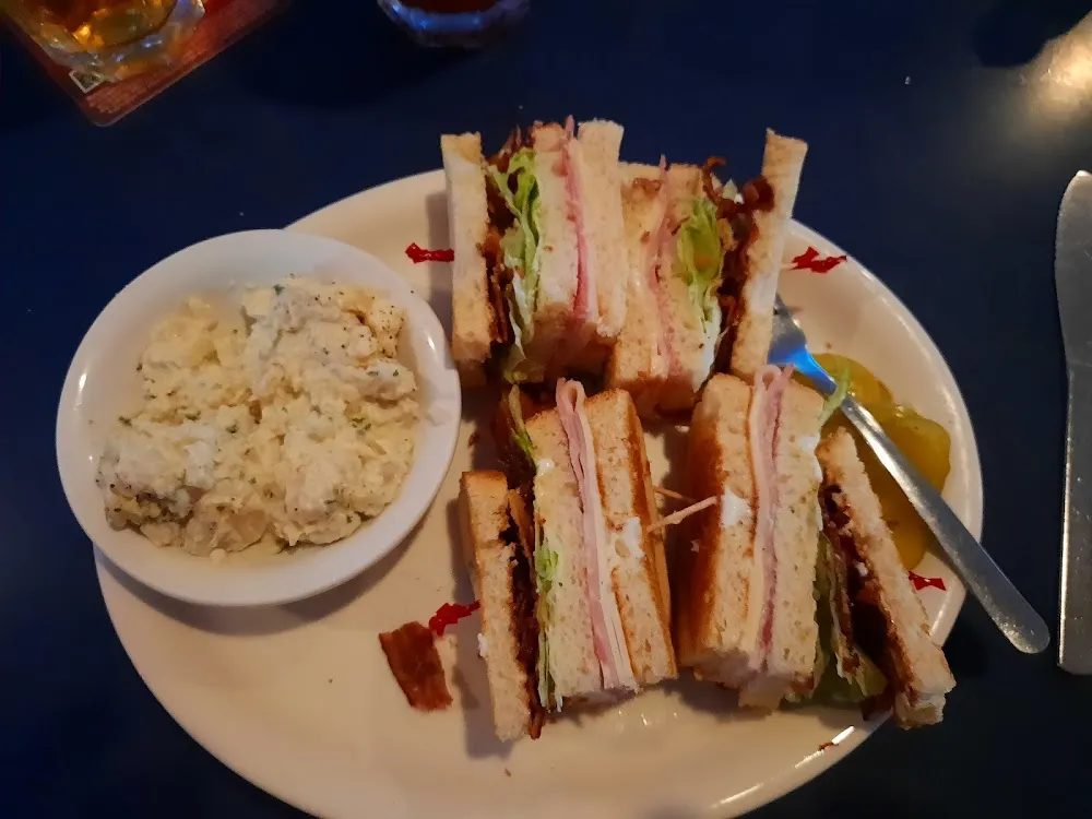 Club Sandwich with Potato Salad